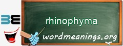 WordMeaning blackboard for rhinophyma